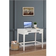 Pemberly Row Nova Mini White Mahogany Desk with 2 Drawers