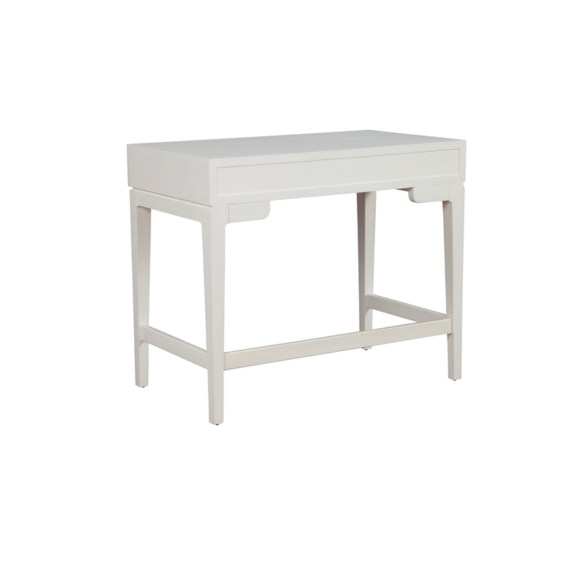 Pemberly Row Nova Mini White Mahogany Desk with 2 Drawers