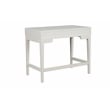 Pemberly Row Nova Mini White Mahogany Desk with 2 Drawers