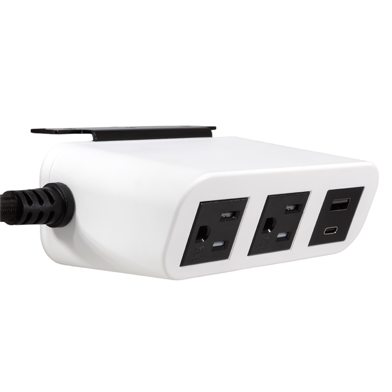 Pemberly Row Edge Neo Power Station with USB and AC Outlets in White