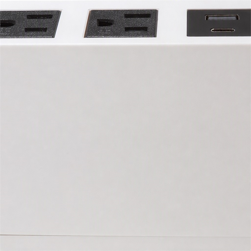 Pemberly Row Edge Neo Power Station with USB and AC Outlets in White