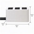 Pemberly Row Edge Neo Power Station with USB and AC Outlets in White