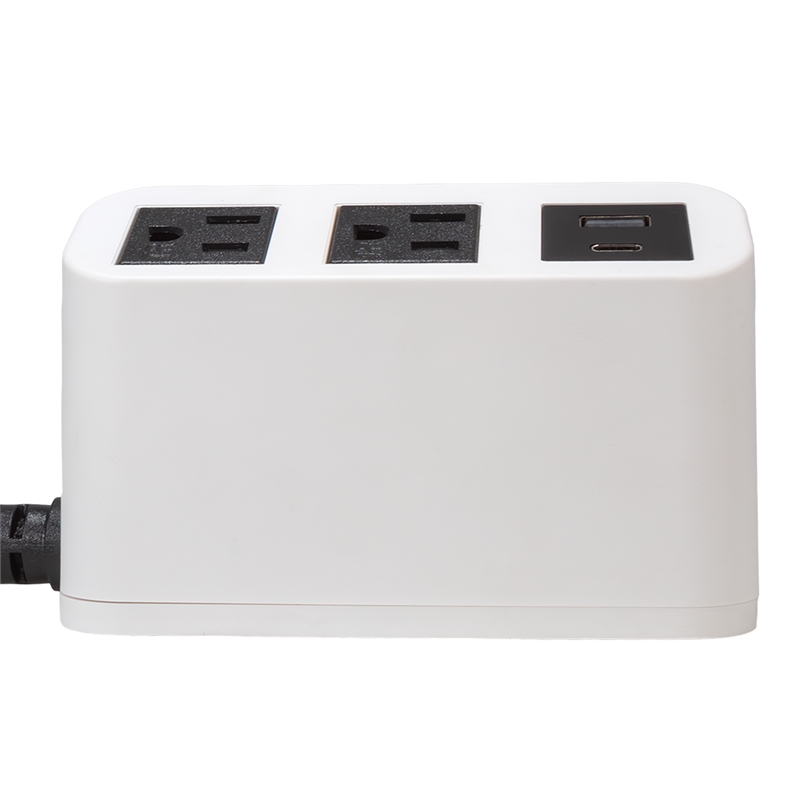 Pemberly Row Edge Neo Power Station with USB and AC Outlets in White