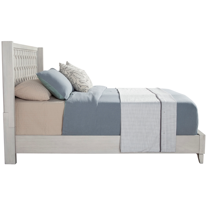 Pemberly Row Denver California King Wood Panel Bed in Light Gray