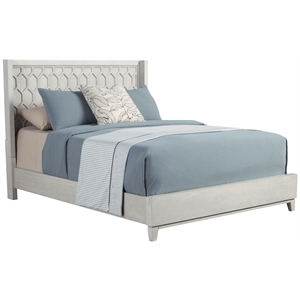 Pemberly Row Denver California King Wood Panel Bed in Light Gray