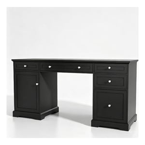 Pemberly Row 60&quot Executive Desk with File Drawer and 5 Storage Drawers