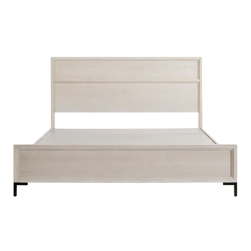 Pemberly Row Queen Panel Bed in Antique White Oak