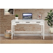 Pemberly Row Large Mahogany Wood Desk in Chalk White Finish