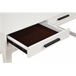 Pemberly Row Large Mahogany Wood Desk in Chalk White Finish