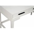 Pemberly Row Large Mahogany Wood Desk in Chalk White Finish