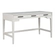 Pemberly Row Large Mahogany Wood Desk in Chalk White Finish