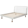 Pemberly Row Madelyn Queen Slat Back Wood Platform Bed in White