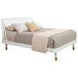 Pemberly Row Madelyn Queen Slat Back Wood Platform Bed in White
