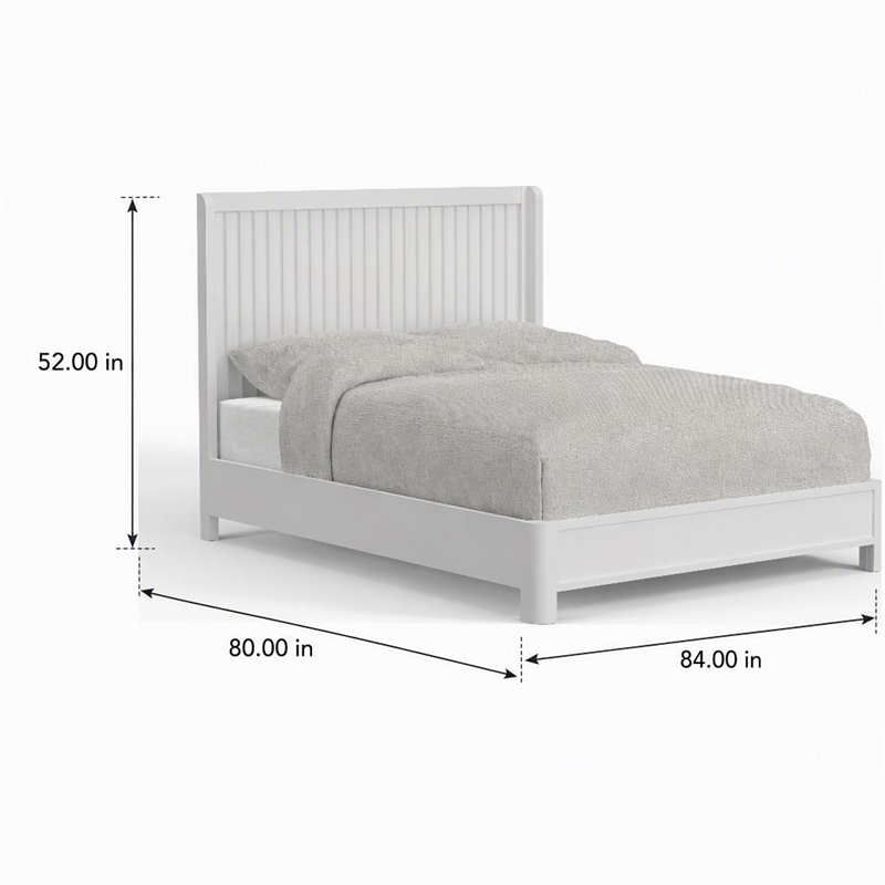Pemberly Row King Panel Bed in White Mahogany Solids and Veneer