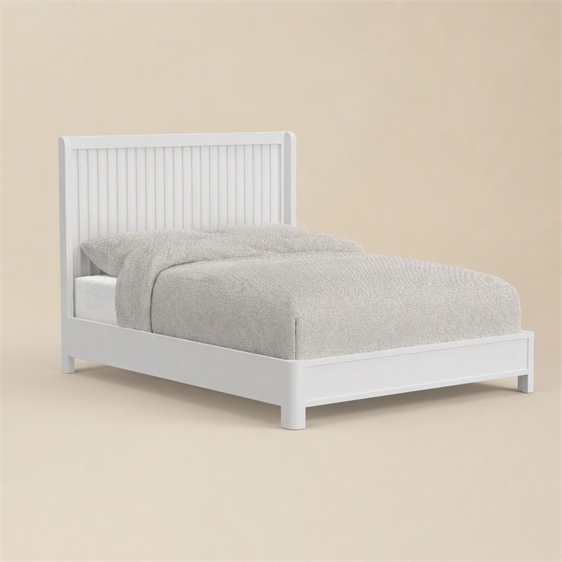 Pemberly Row King Panel Bed in White Mahogany Solids and Veneer