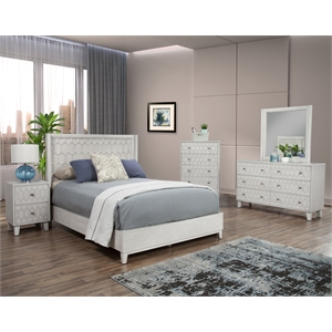 Pemberly Row Mahogany Wood Square Mirror in Light Gray