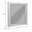 Pemberly Row Mahogany Wood Square Mirror in Light Gray