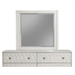 Pemberly Row Mahogany Wood Square Mirror in Light Gray