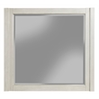 Pemberly Row Mahogany Wood Square Mirror in Light Gray