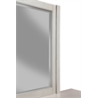 Pemberly Row Mahogany Wood Square Mirror in Light Gray