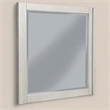 Pemberly Row Mahogany Wood Square Mirror in Light Gray