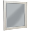 Pemberly Row Mahogany Wood Square Mirror in Light Gray