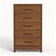 Pemberly Row Honey Maple Mahogany 5-Drawer Chest with Dovetail Build