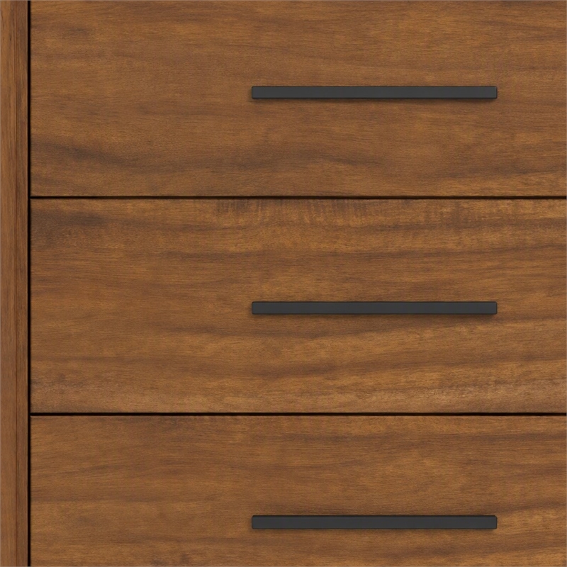 Pemberly Row Honey Maple Mahogany 5-Drawer Chest with Dovetail Build