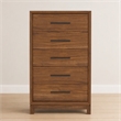 Pemberly Row Honey Maple Mahogany 5-Drawer Chest with Dovetail Build