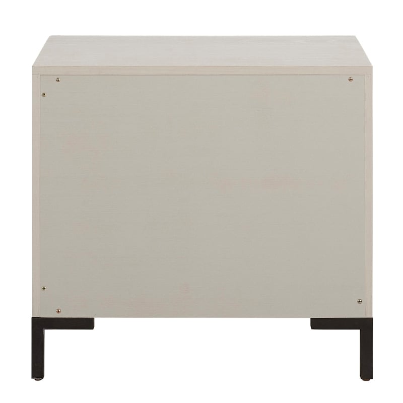 Pemberly Row 1 Drawer Nightstand with Open Shelf Antique White Oak Poplar
