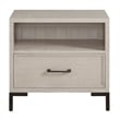 Pemberly Row 1 Drawer Nightstand with Open Shelf Antique White Oak Poplar