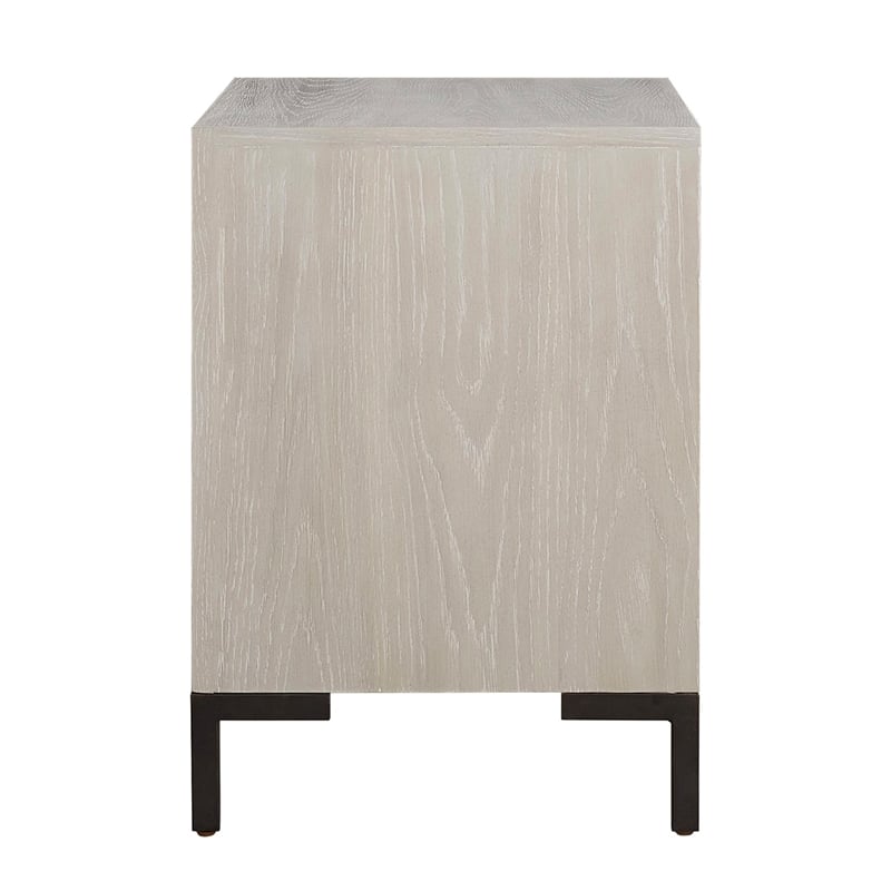 Pemberly Row 1 Drawer Nightstand with Open Shelf Antique White Oak Poplar