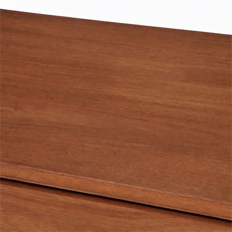 Pemberly Row Mini Desk with Honey Maple Finish and Felt-Lined Drawers