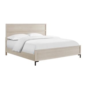 Pemberly Row King Panel Bed in Oak with Antique White Finish