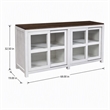 Pemberly Row Large Wood Display Cabinet in Mystic Brown and White Finish