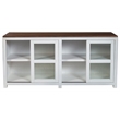 Pemberly Row Large Wood Display Cabinet in Mystic Brown and White Finish