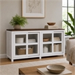 Pemberly Row Large Wood Display Cabinet in Mystic Brown and White Finish