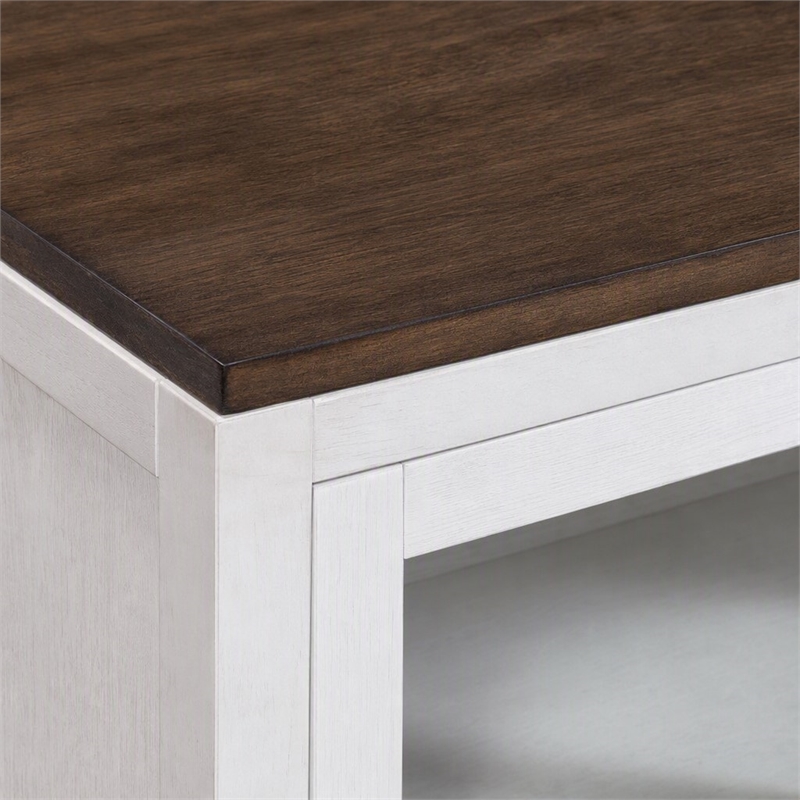Pemberly Row Large Wood Display Cabinet in Mystic Brown and White Finish