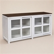 Pemberly Row Large Wood Display Cabinet in Mystic Brown and White Finish