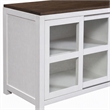 Pemberly Row Large Wood Display Cabinet in Mystic Brown and White Finish