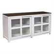 Pemberly Row Large Wood Display Cabinet in Mystic Brown and White Finish