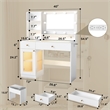 Pemberly Row Makeup Vanity Desk with Lighted Mirror and Charging Station