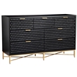 Pemberly Row 7-Drawer Wood Dresser with Gold Accents in Black