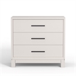 Pemberly Row Small 3-Drawer Chest in Chalk White with Brass Hardware