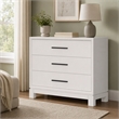 Pemberly Row Small 3-Drawer Chest in Chalk White with Brass Hardware