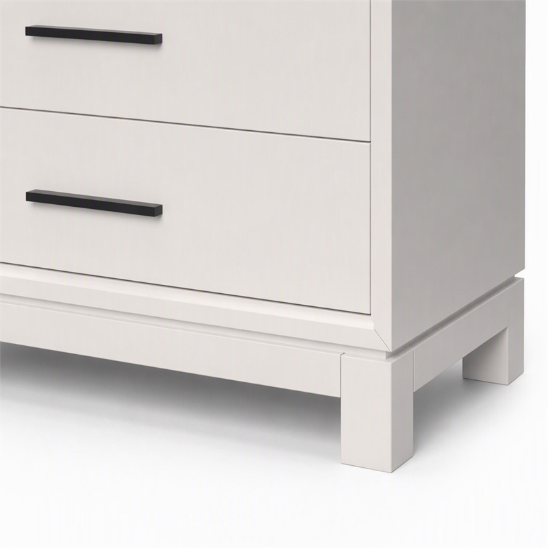 Pemberly Row Small 3-Drawer Chest in Chalk White with Brass Hardware