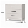 Pemberly Row Small 3-Drawer Chest in Chalk White with Brass Hardware