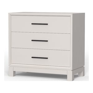 Pemberly Row Small 3-Drawer Chest in Chalk White with Brass Hardware