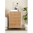 Pemberly Row Wood 5 Drawer Chest in White Mahogany with Gold Details