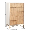 Pemberly Row Wood 5 Drawer Chest in White Mahogany with Gold Details